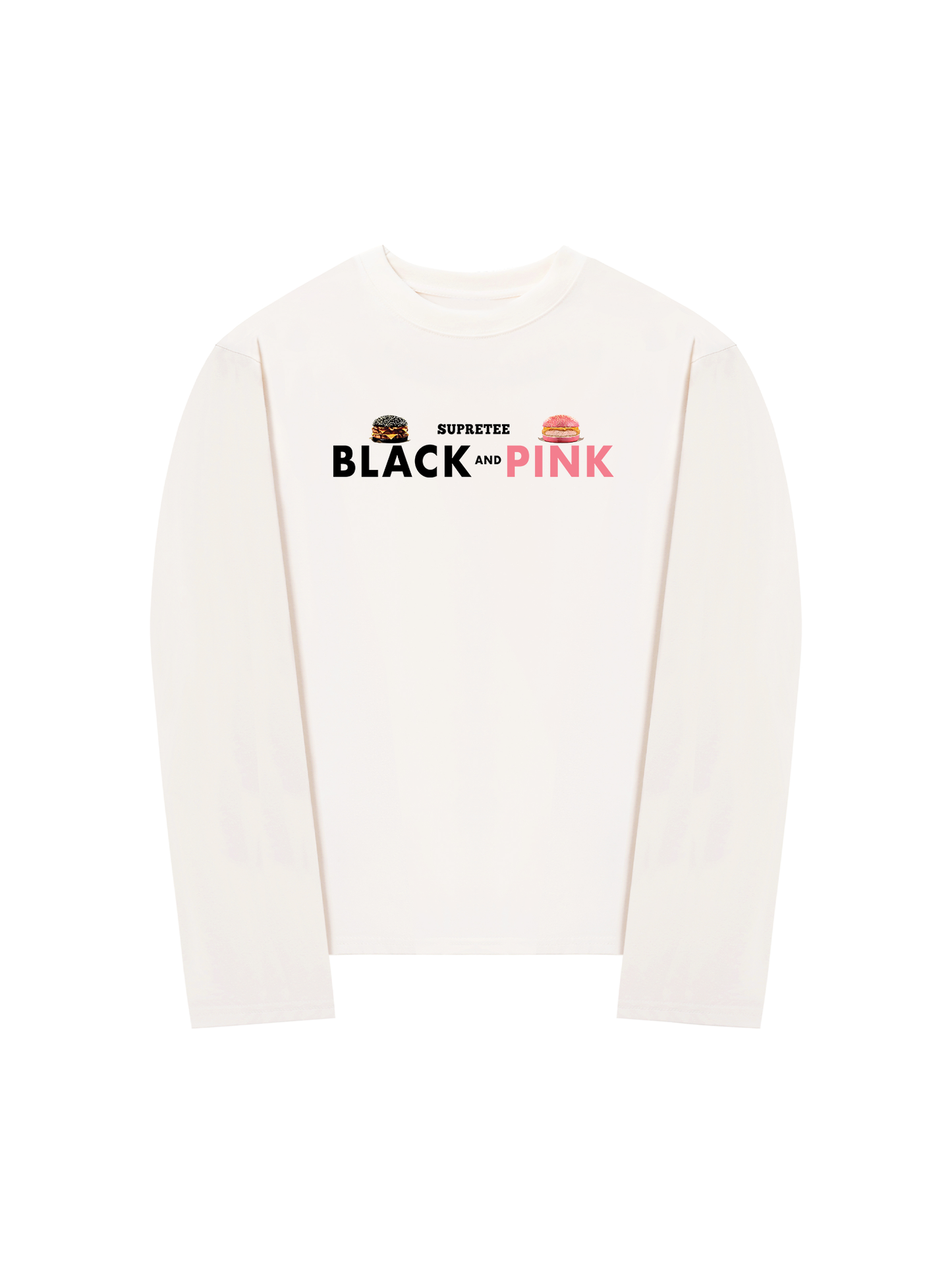 Áo Thun Dài Tay Sweet Pastry Black Pink Meow Meow Strawberry