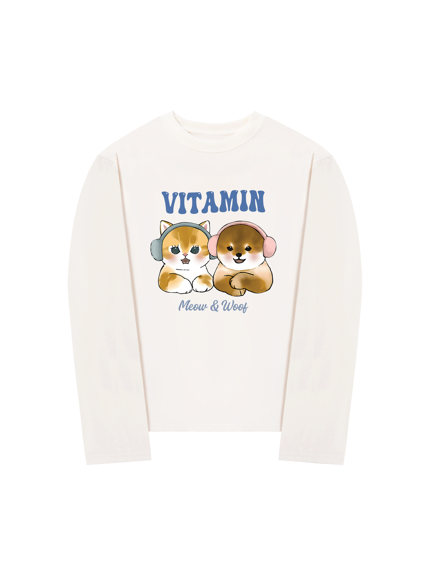 Áo Thun Dài Tay Vitamin Meow And Woof