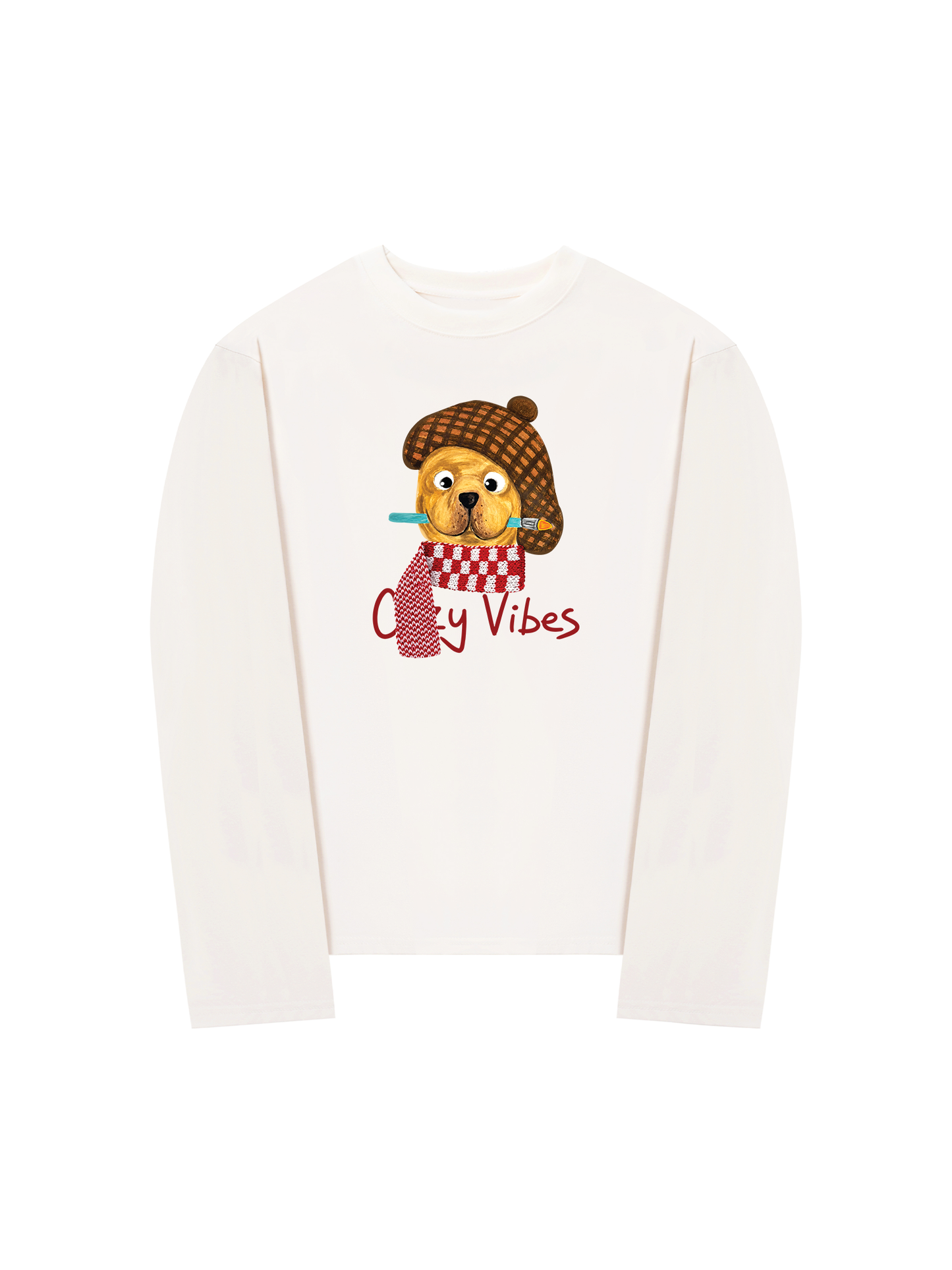 Áo Thun Dài Tay Cozy Vibes Puppy