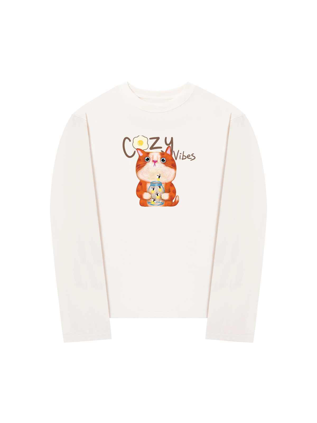 Áo Thun Dài Tay Cozzy Vibes Cat Egg