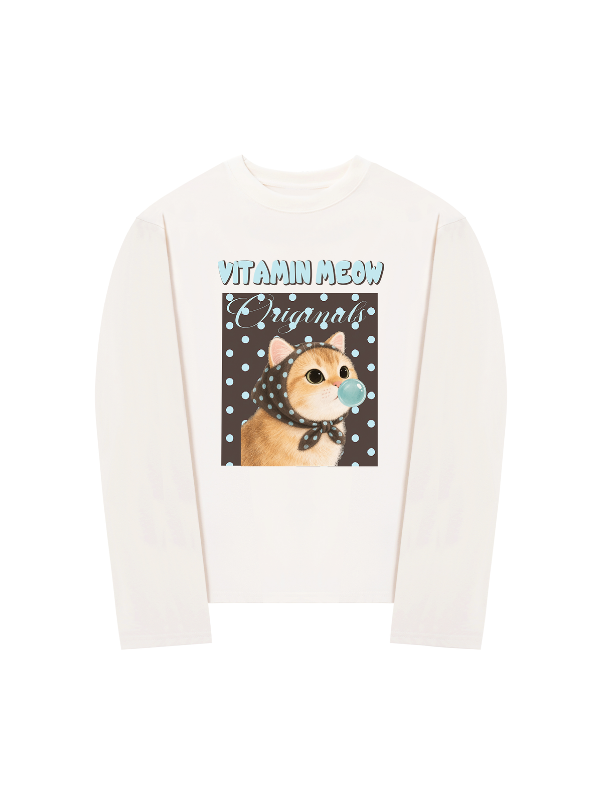 Áo Thun Dài Tay Vitamin Meow Blue Tiffany