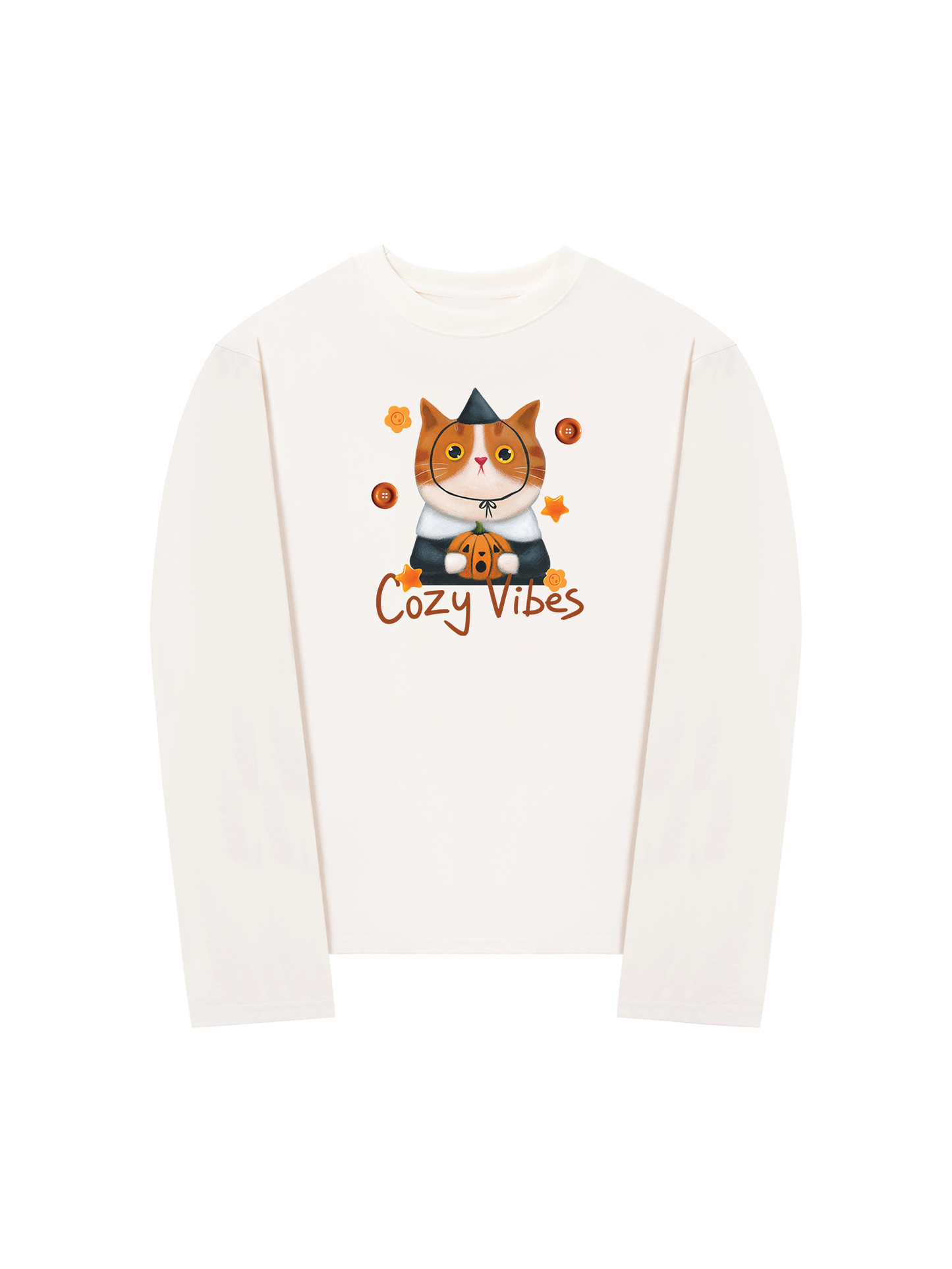 Áo Thun Dài Tay Cozy Vibes Cat