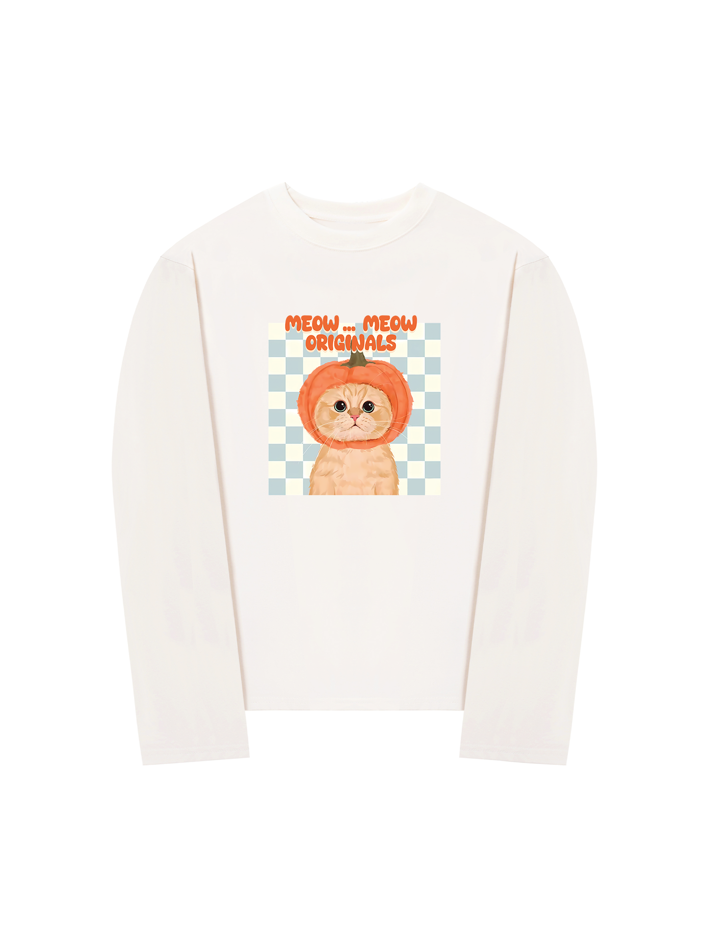 Áo Thun Dài Tay Animal Meow Pumpkin