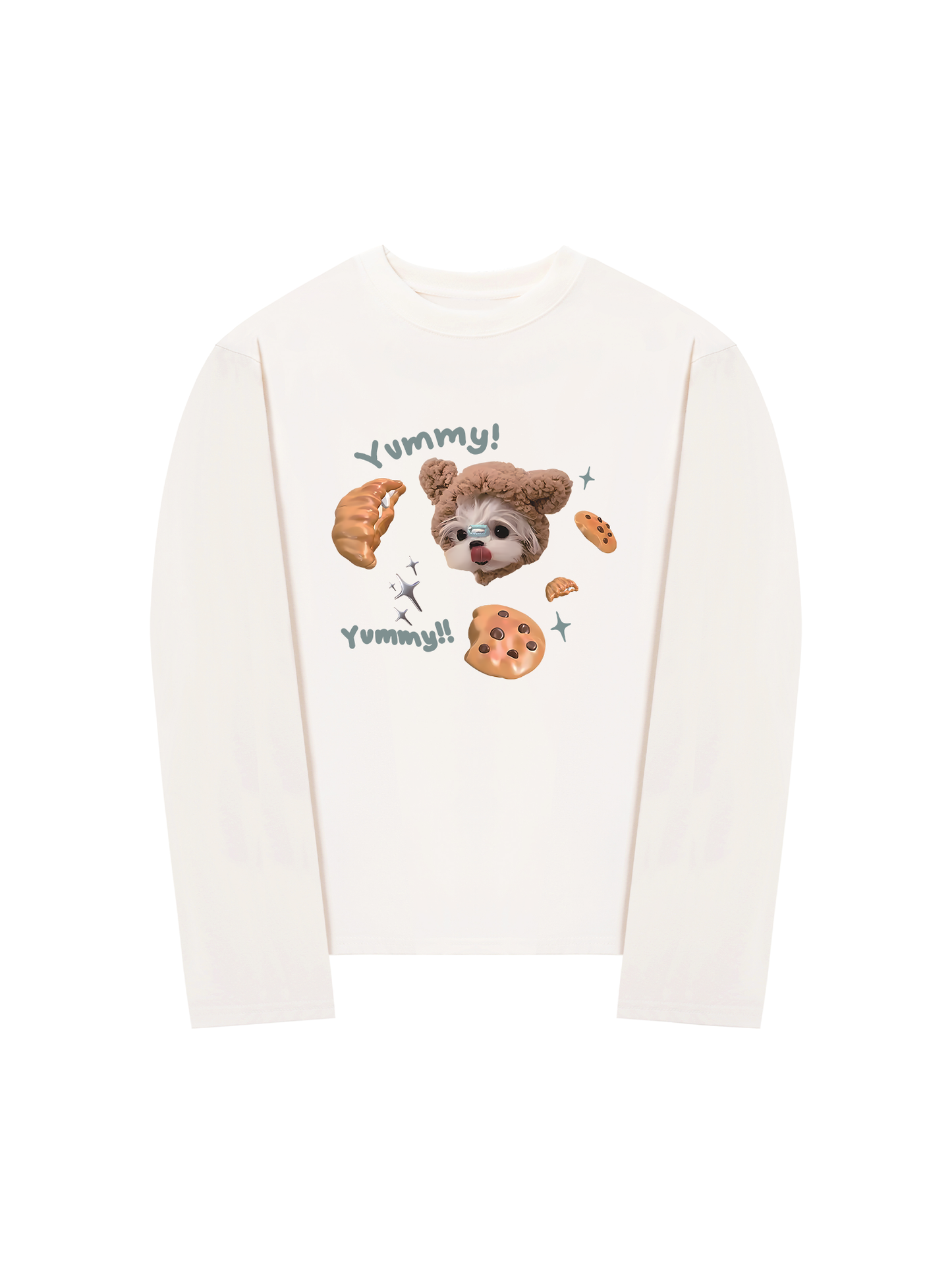 Áo Thun Dài Tay Cute Dog Yummy Cookie