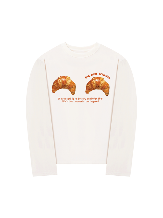 Áo Thun Dài Tay Croissant Quote