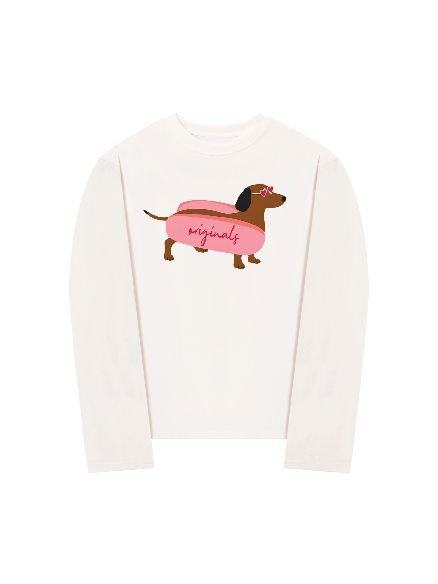 Áo Thun Dài Tay Pink Dachshund
