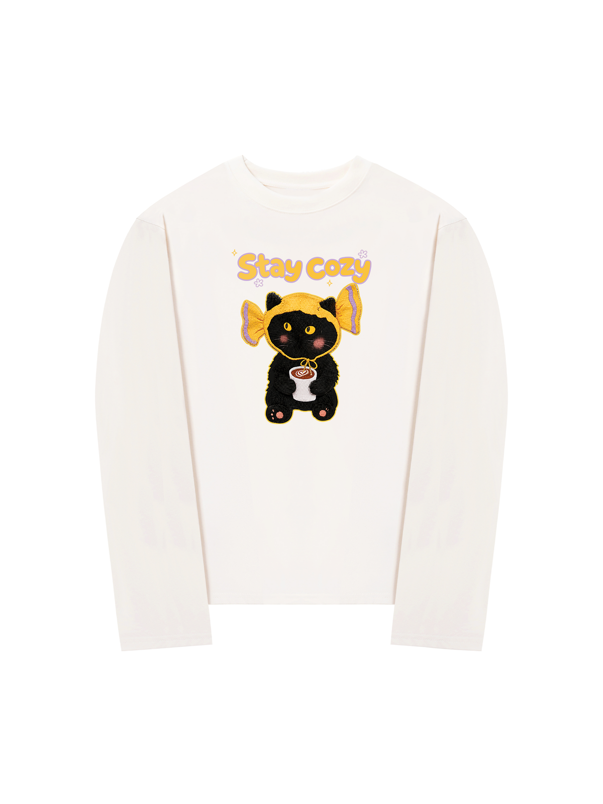 Áo Thun Dài Tay Stay Cozy Candy Cat
