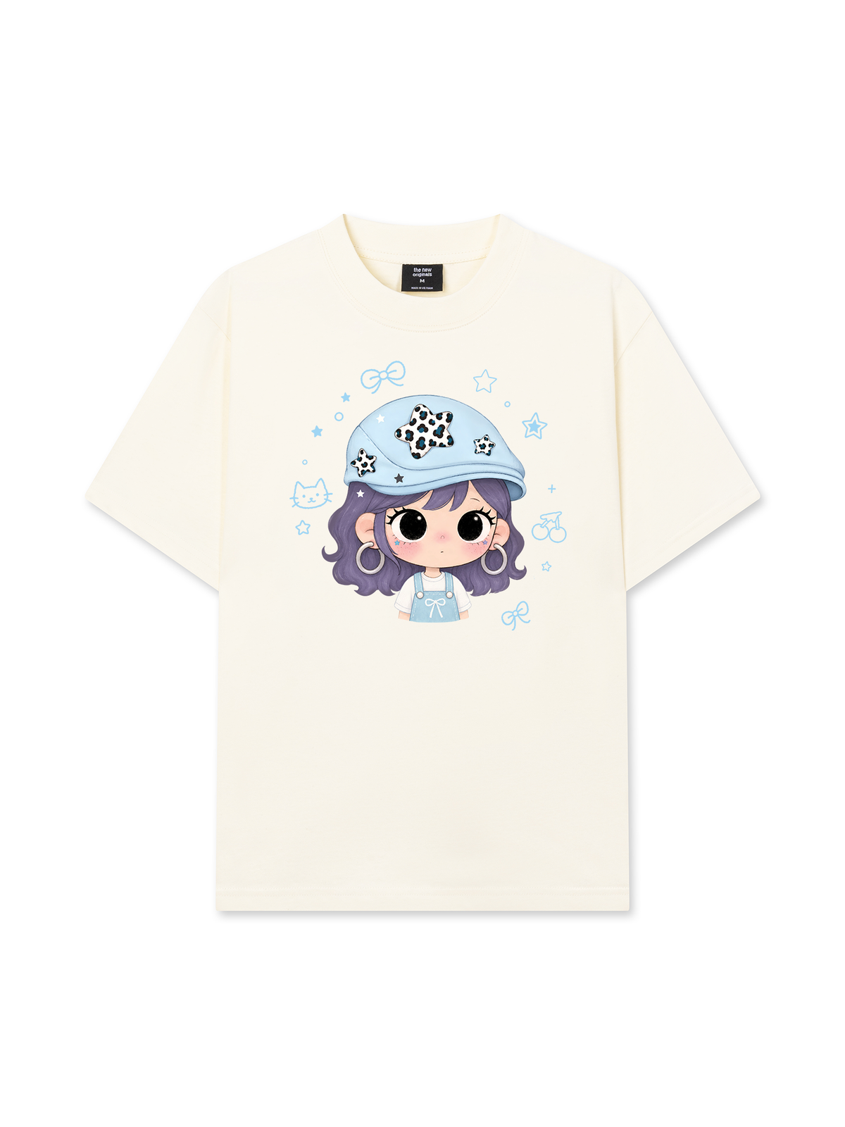 Áo Thun Relaxed Fit Beret Hat Girl