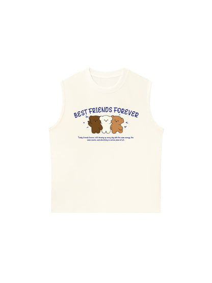 Áo Ba Lỗ Relaxed Fit Teddy Land Best Friends Forever