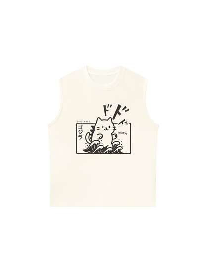 Áo Ba Lỗ Relaxed Fit Japan Spirit Godzilla Meow