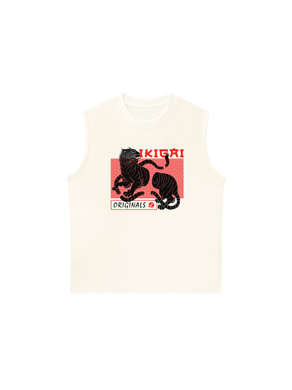 Áo Ba Lỗ Relaxed Fit Japan Spirit Ikigai Tiger Originals