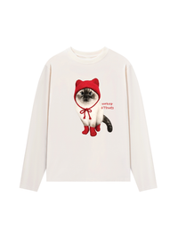 Áo Thun Dài Tay Working O'ttreats Red Meow