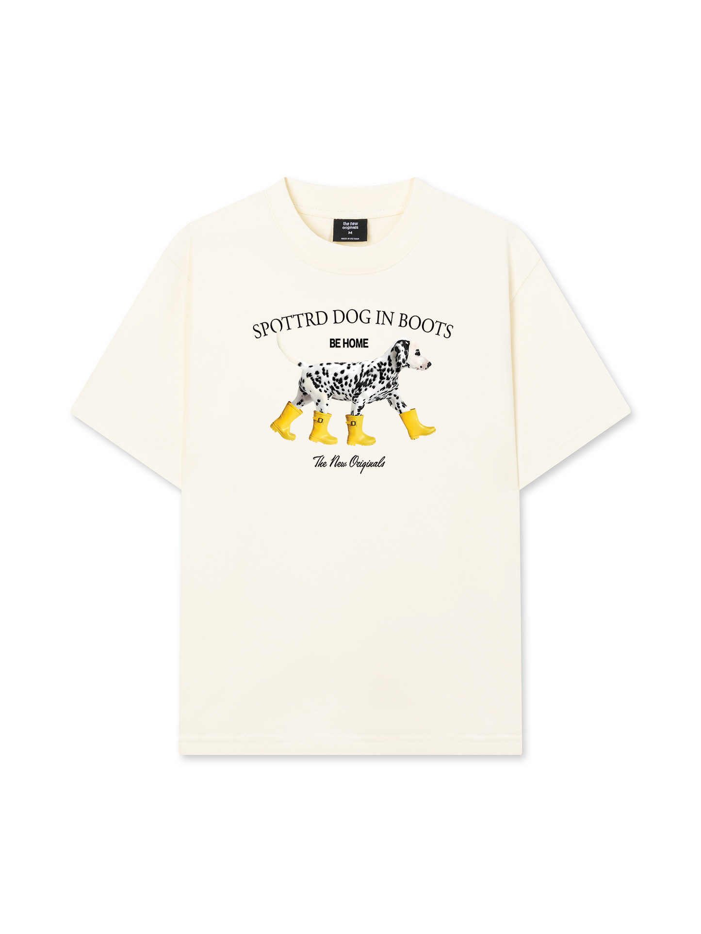 Áo Thun Relaxed Fit Animal Cute Puppy Yellow Boots