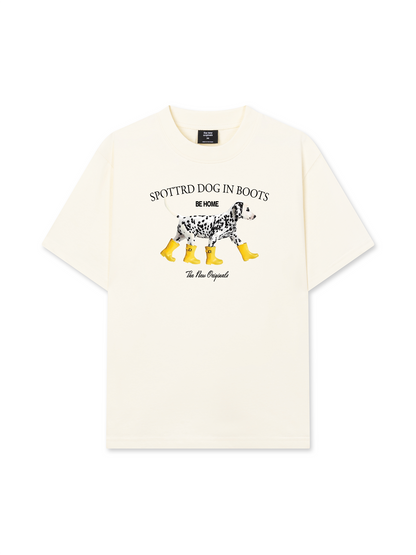Áo Thun Relaxed Fit Animal Cute Puppy Yellow Boots