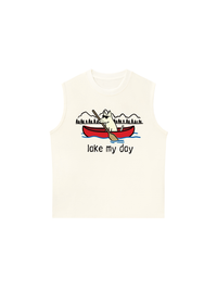 Áo Ba Lỗ Relaxed Fit Go Outside Lake My Day