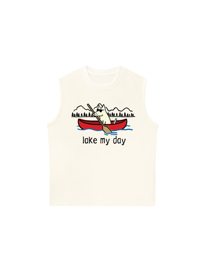 Áo Ba Lỗ Relaxed Fit Go Outside Lake My Day