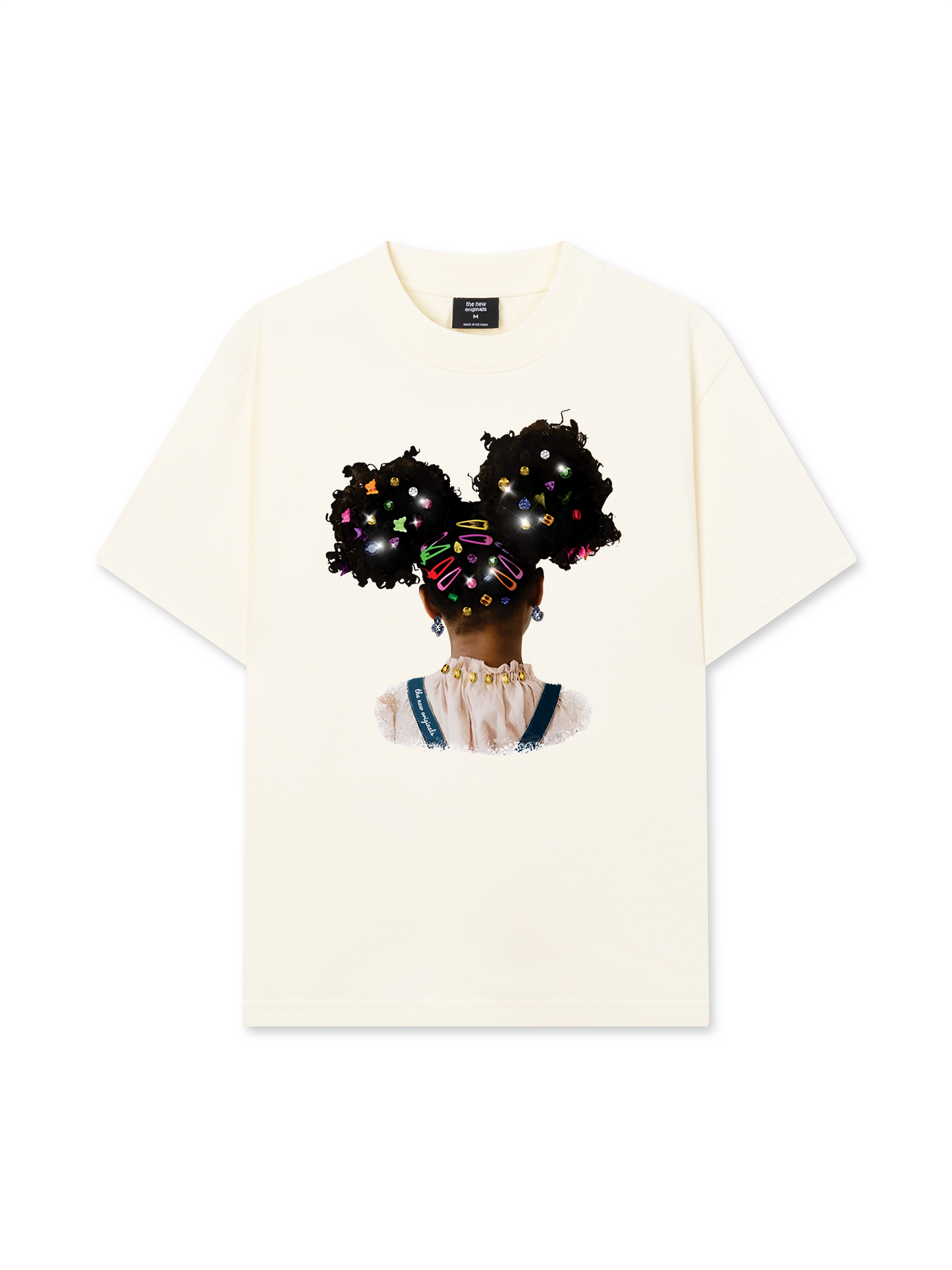 Áo Thun Relaxed Fit Colorful Diamond Hairpin Afro Girl