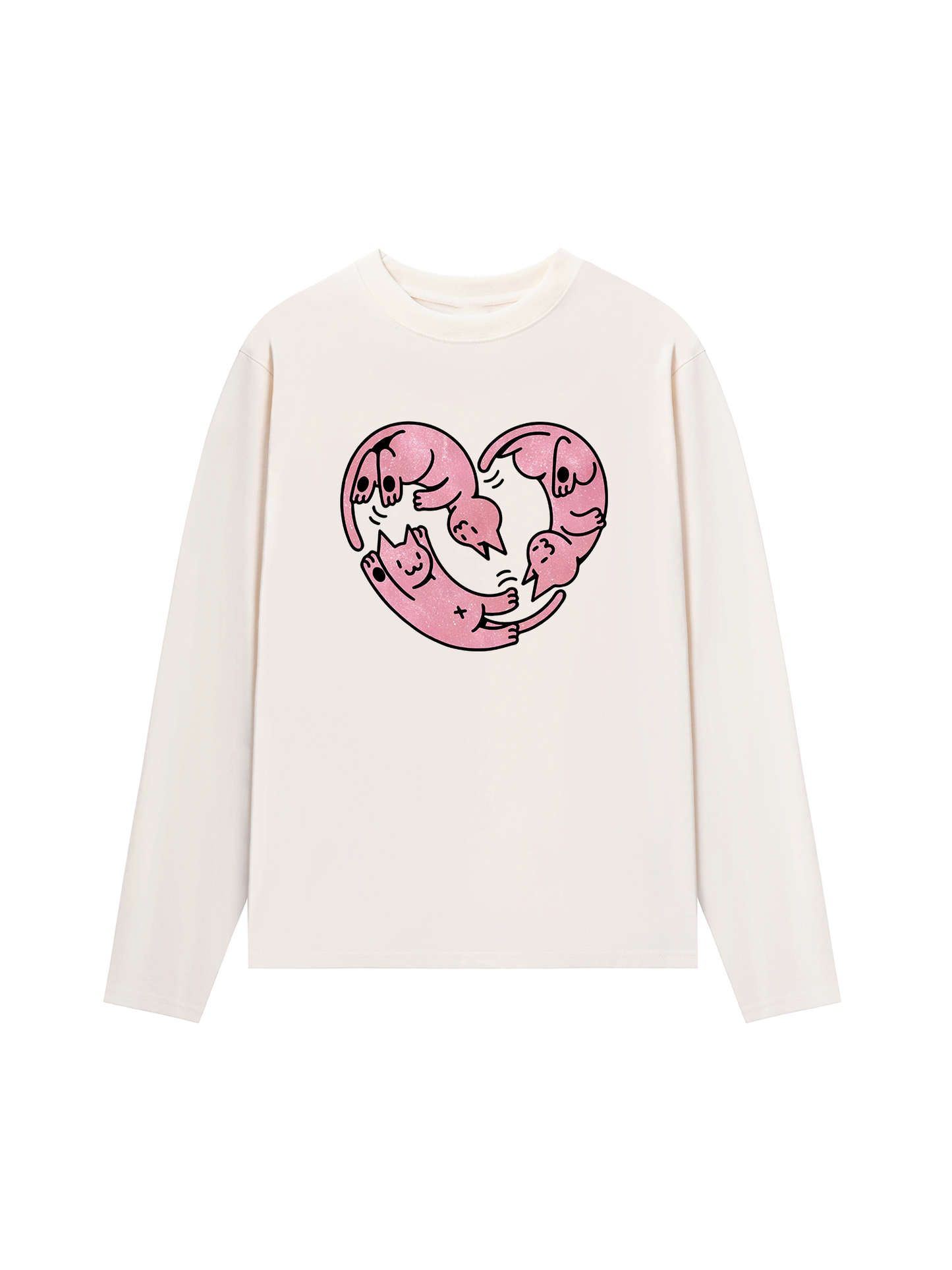 Áo Thun Dài Tay  Meow Meow Heart