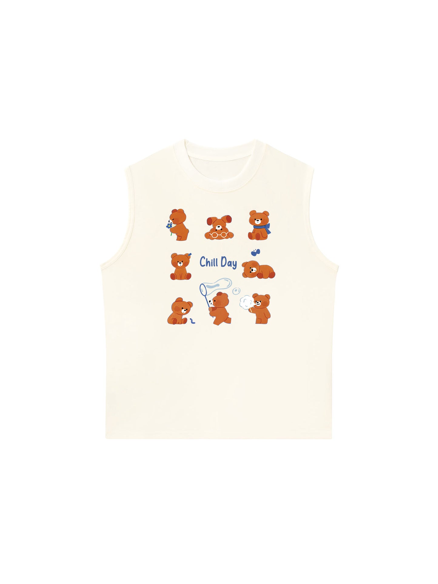 Áo Ba Lỗ Relaxed Fit Teddy Land Teddy Chill Day