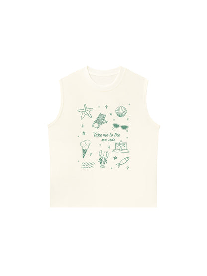 Áo Ba Lỗ Relaxed Fit Take Me To The Sea Side