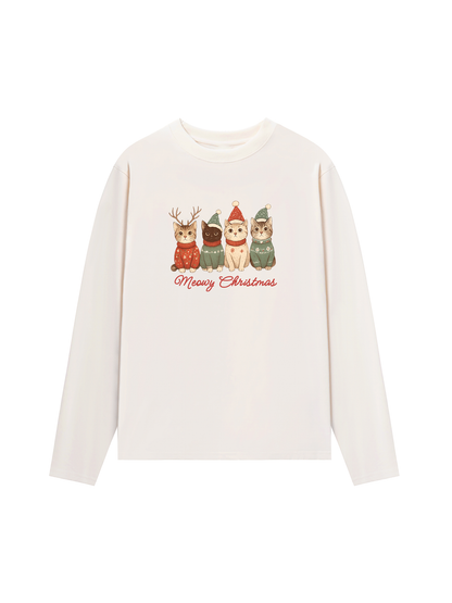 Áo Thun Dài Tay Meowy Christmas