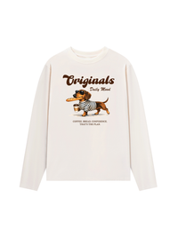 Áo Thun Dài Tay  Daily Mood Coffee Dachshund