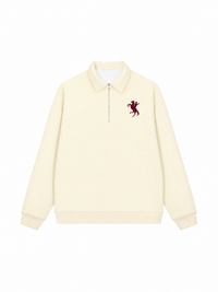 Áo Sweater Polo Nỉ Hai Da Burgundy Horse