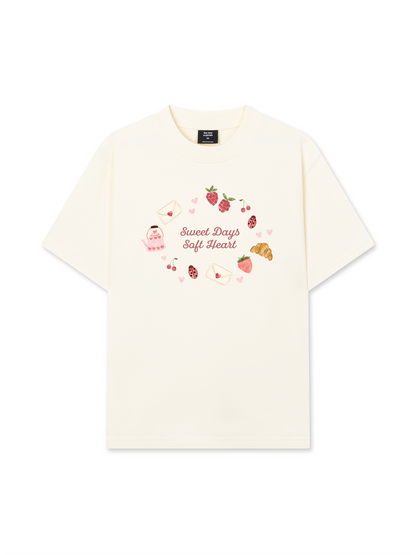 Áo Thun Relaxed Fit Soft Heart, Sweet Days