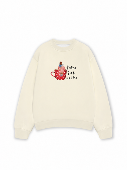 Áo Sweater Nỉ Hai Da Time For Coffee