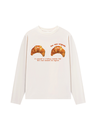 Áo Thun Dài Tay Croissant Quote
