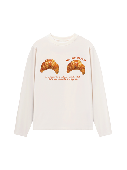 Áo Thun Dài Tay Croissant Quote
