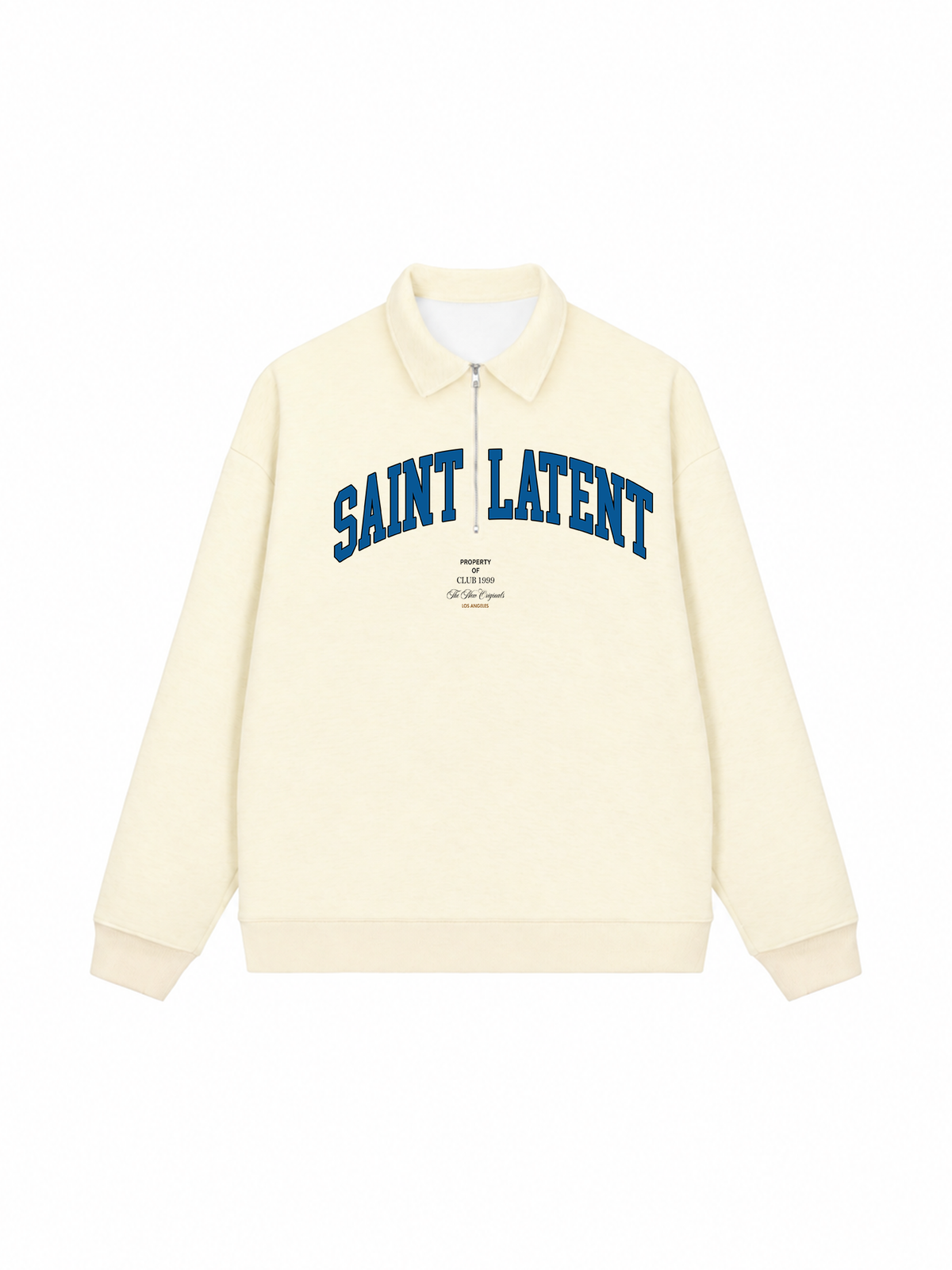 Áo Sweater Polo Nỉ Hai Da  Blue Saint Latent Logo
