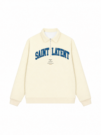 Áo Sweater Polo Nỉ Hai Da  Blue Saint Latent Logo