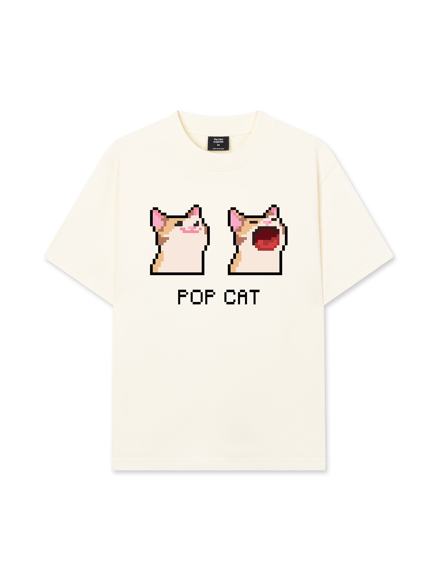Áo Thun Relaxed Fit Pixel Universe Pop Cat