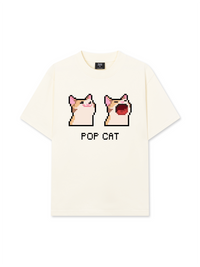Áo Thun Relaxed Fit Pixel Universe Pop Cat