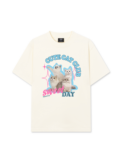 Áo Thun Relaxed Fit Daily Cuties Cute Cat Club