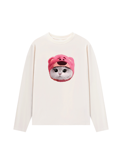 Áo Thun Dài Tay Animal Mood Pink Meow