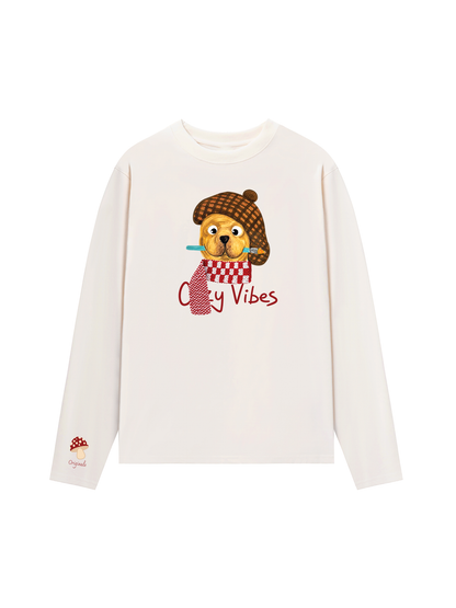 Áo Thun Dài Tay Cozy Vibes Puppy