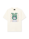 Áo Thun Relaxed Fit Animal Mood Meow Green Pink