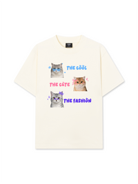 Áo Thun Relaxed Fit Daily Cuties Trio Cat