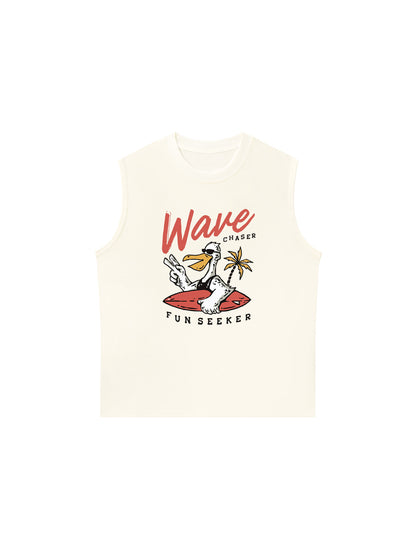Áo Ba Lỗ Relaxed Fit Ocean Duck Waves