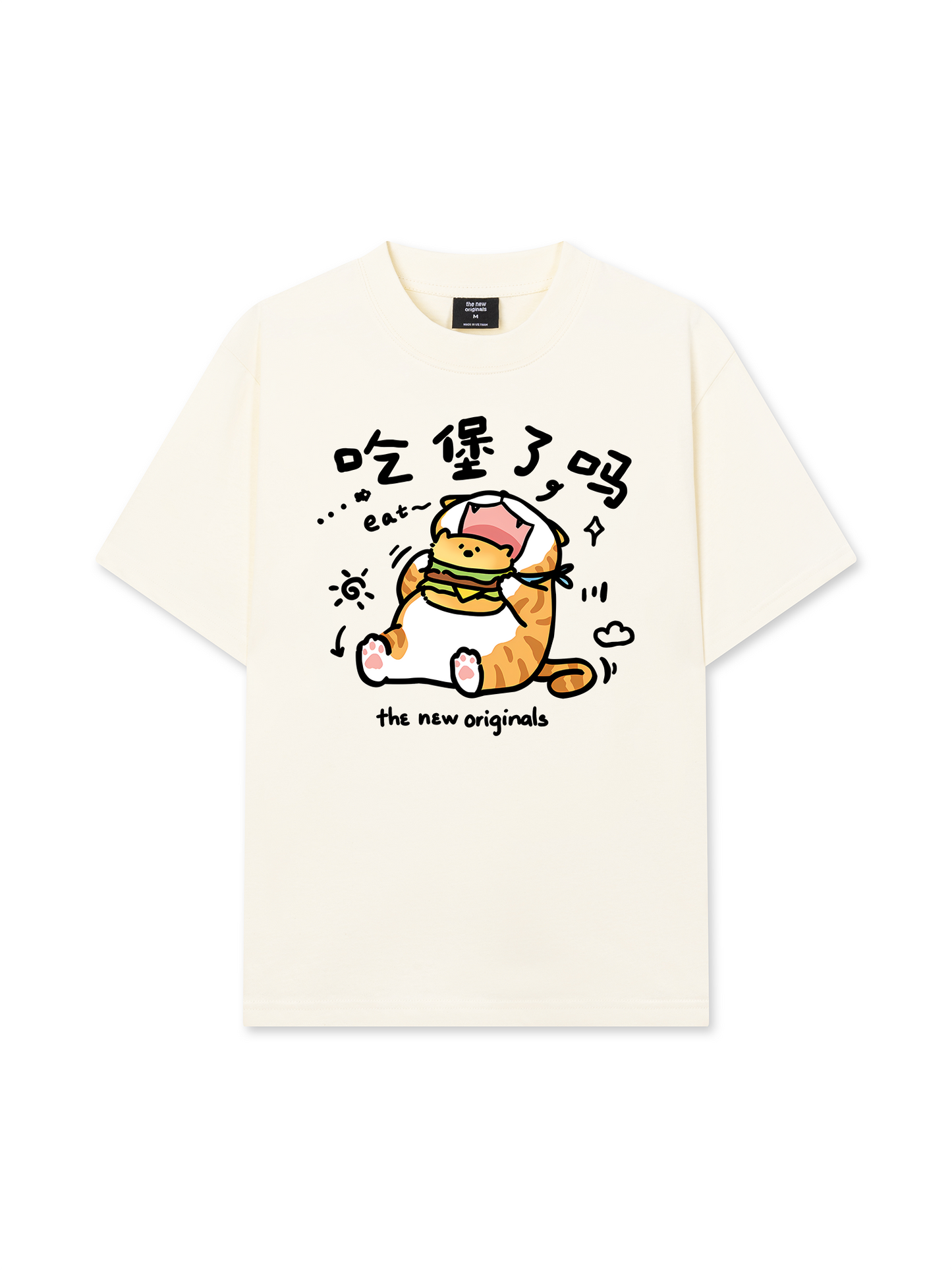 Áo Thun Relaxed Fit Sweet Pastry Cute Meow With Burger