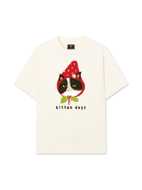 Áo Thun Relaxed Fit Strawberry Meow Kitten Day