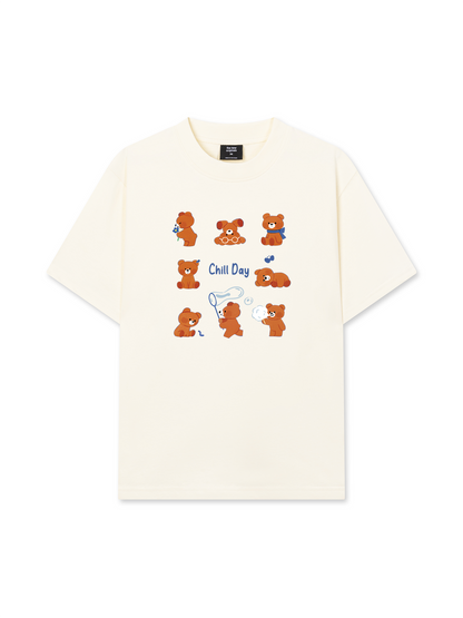 Áo Thun Relaxed Fit Teddy Land Teddy Chill Day