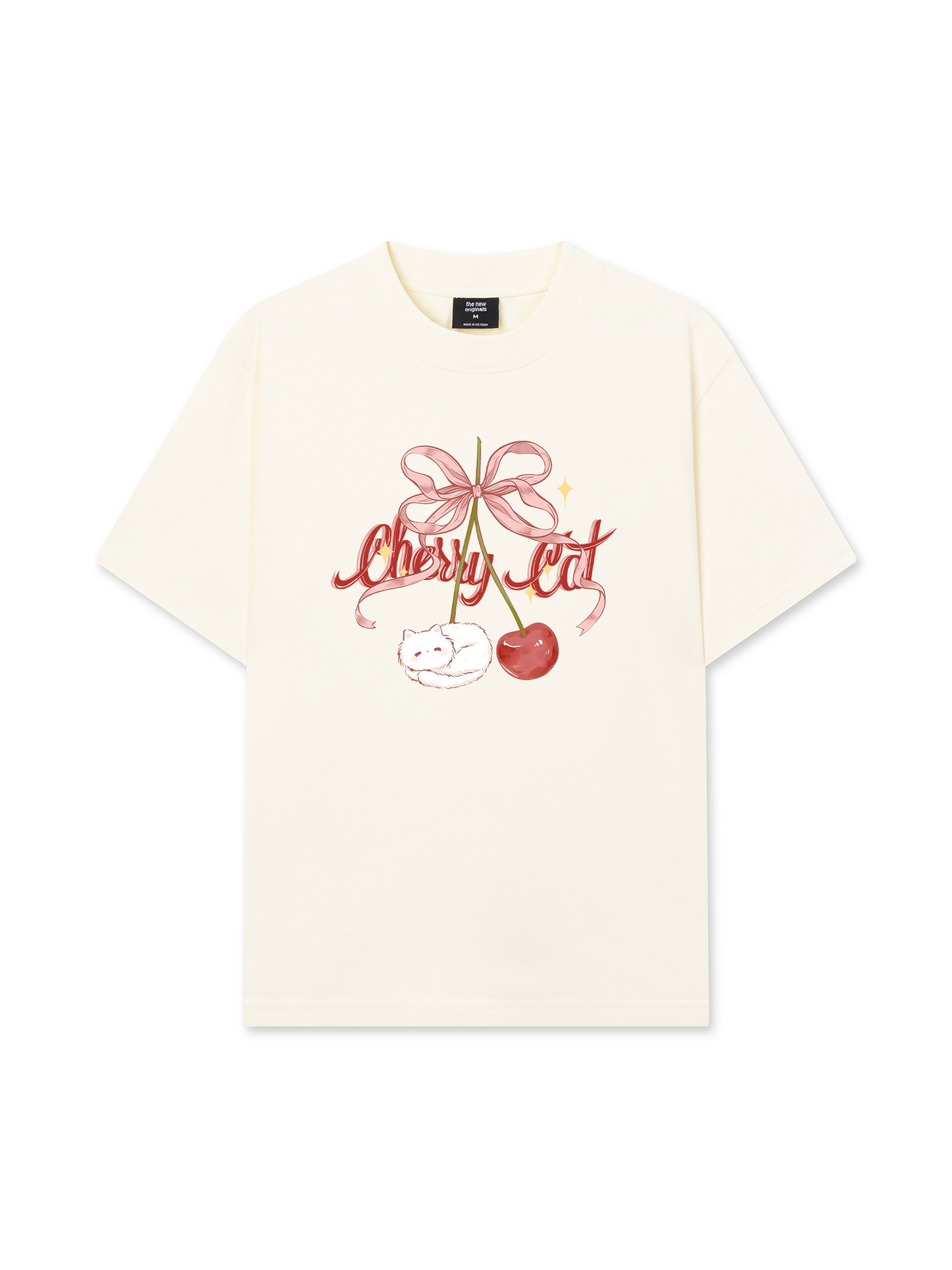 Áo Thun Relaxed Fit Daily Cuties Cherry Cat