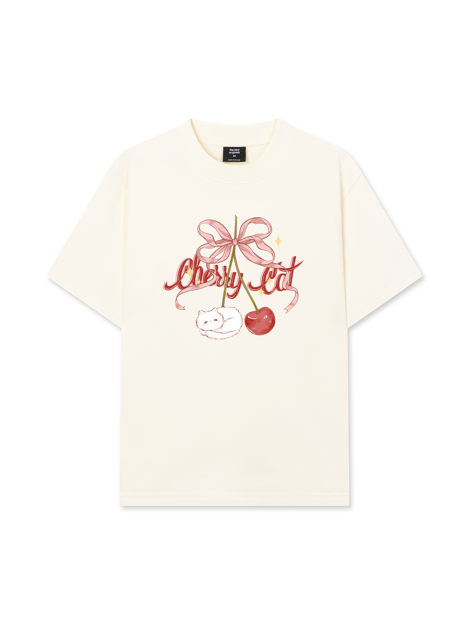 Áo Thun Relaxed Fit Daily Cuties Cherry Cat