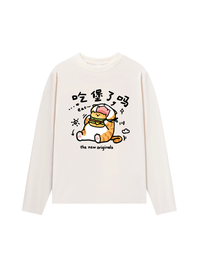Áo Thun Dài Tay Sweet Pastry Cute Meow With Burger