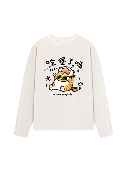 Áo Thun Dài Tay Sweet Pastry Cute Meow With Burger