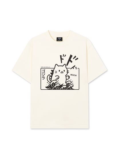 Áo Thun Relaxed Fit Japan Spirit Godzilla Meow