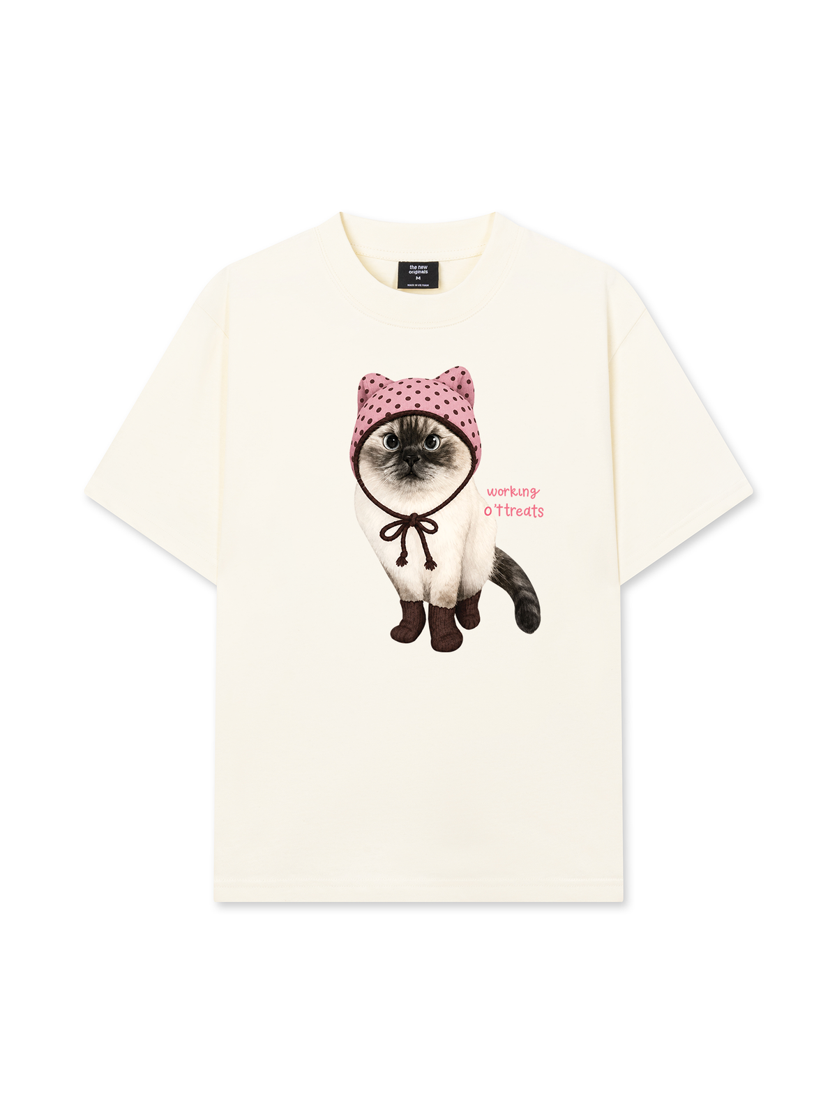 Áo Thun Relaxed Fit Working O'ttreats Pink Meow